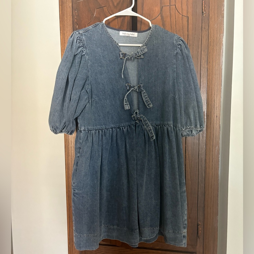 ADORABLE Denim Dress with bow details
